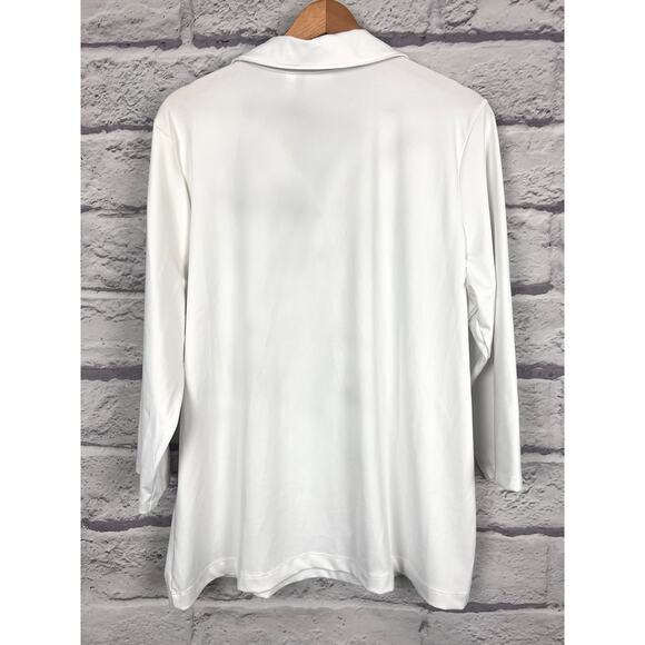 Chico's Women's XL Zenergy Golf Athleisure Preppy Tenniscore Embellished Polo - Picture 4 of 10